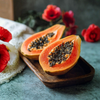 Ripe Papaya with Fresh Cubes