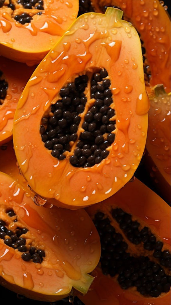 Ripe Papaya with Fresh Cubes